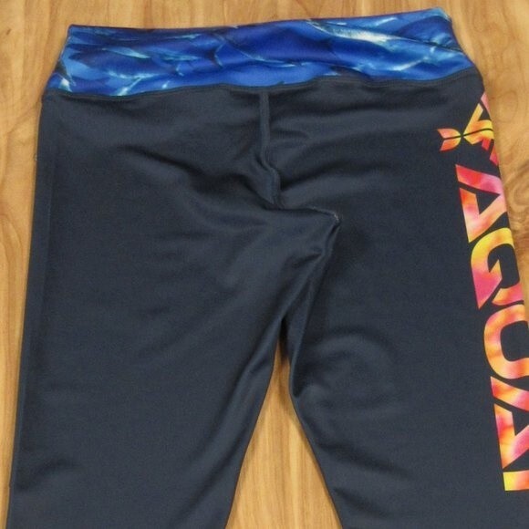 AQUAFLAUGE Performance Apparel Fishy Yoga Pants Womens Size S Mid Rise Waistband - Picture 7 of 10